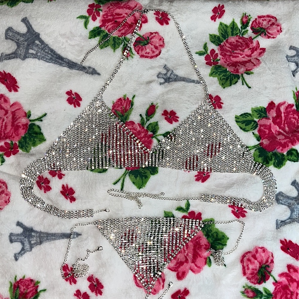 Rhinestone Set Bra & Bottom